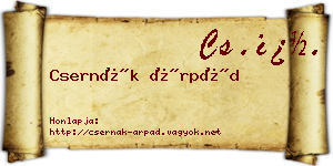 Csernák Árpád névjegykártya