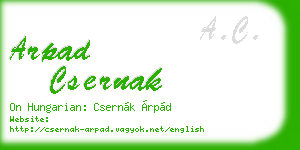 arpad csernak business card